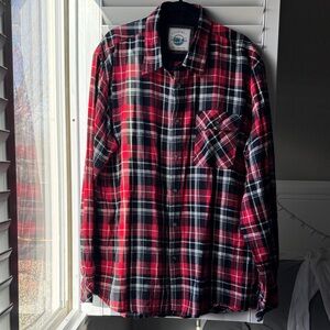 GIOBERTI Men’s Big and Tall Red Black and White Plaid Shirt Like New!